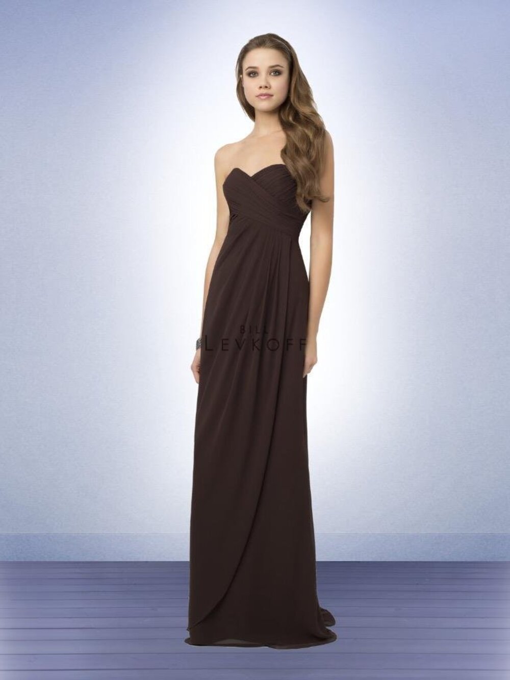 Bill Levkoff 772 Bridesmaid Dress Chocolate Brown Strapless Long 8